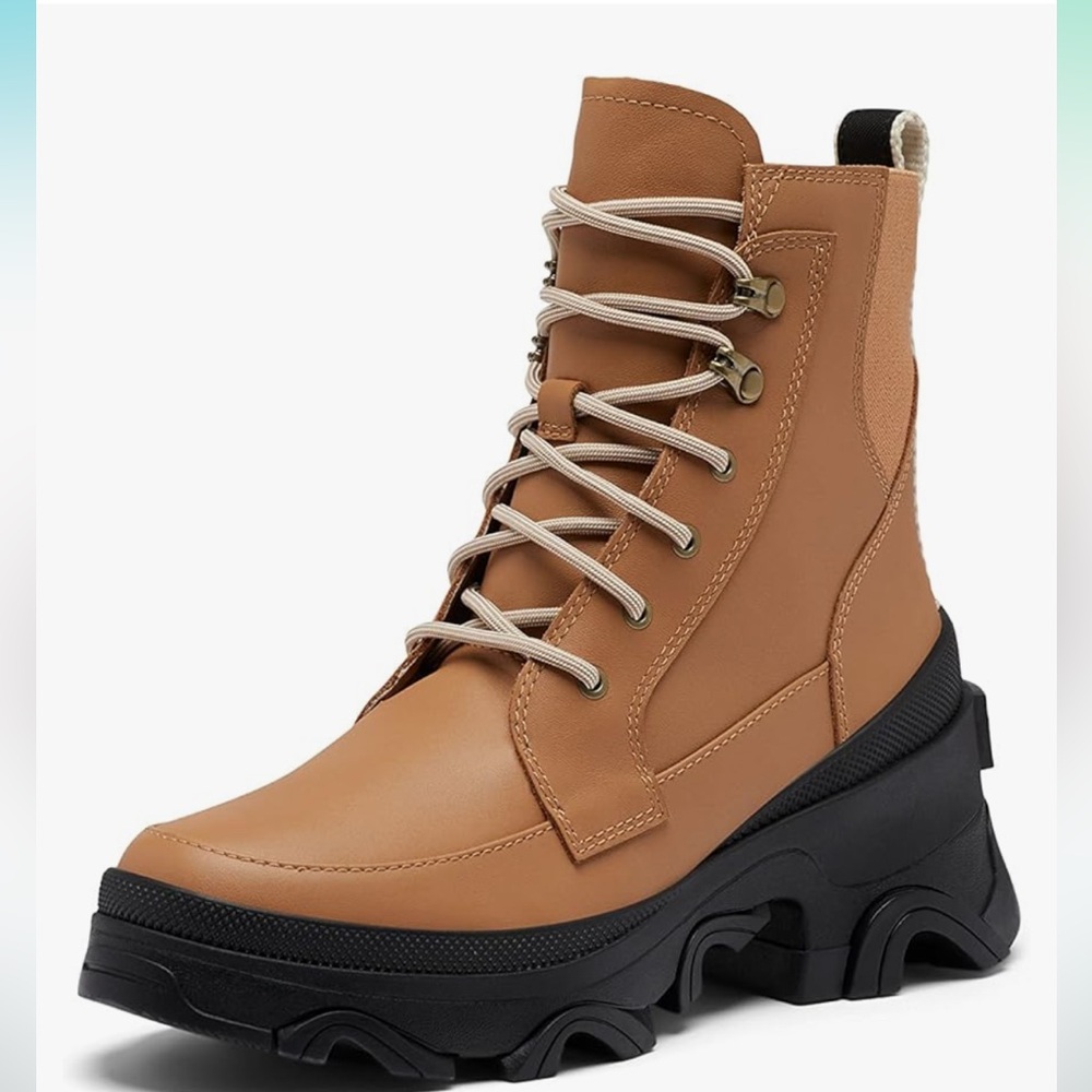 Sorel Women's Brex Boot Lace Waterproof Boots - Tawny Buff, Black - Size 5